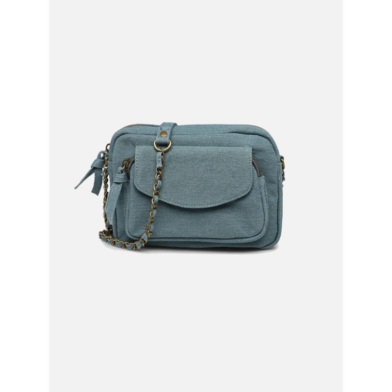 Sac bandoulière pcodette denim bleu femme - Pieces