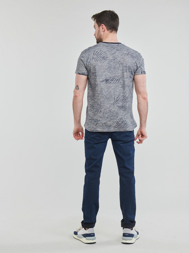T-shirt manches courtes niki imprimé bleu homme - Deeluxe