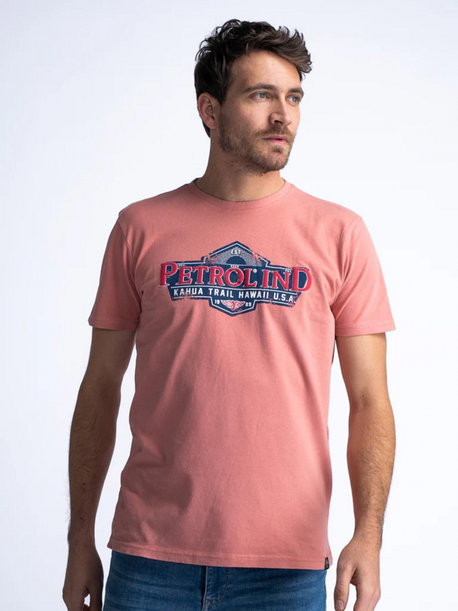 T-shirt ss classic imprimé rose homme - Petrol Industries