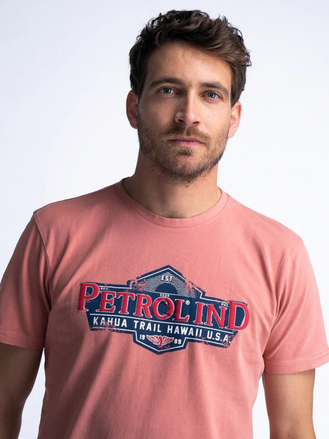 T-shirt ss classic imprimé rose homme - Petrol Industries
