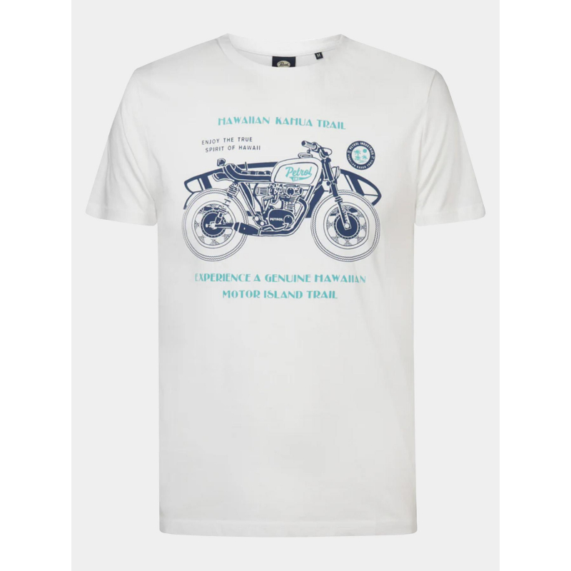 T-shirt motor imprimé blanc homme - Petrol Industries