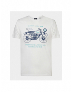 T-shirt motor imprimé blanc homme - Petrol Industries