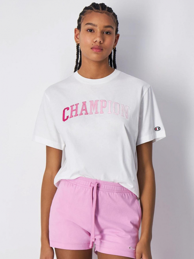 T-shirt crewneck logo dégradé blanc femme - Champion