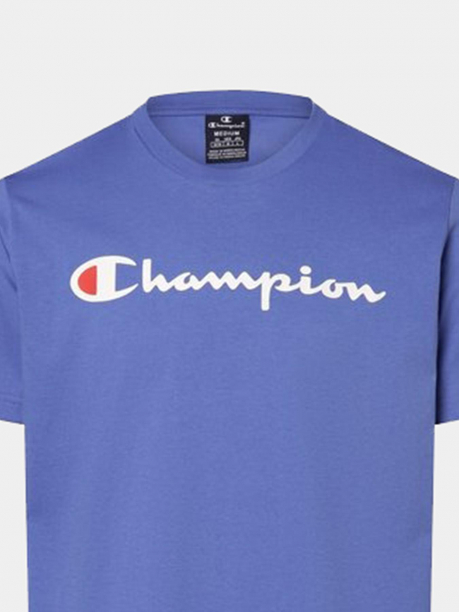 T-shirt crewneck uni logo bleu homme - Champion