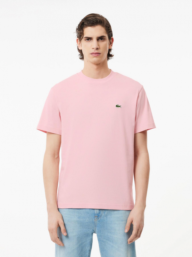 T-shirt uni logo rose homme - Lacoste