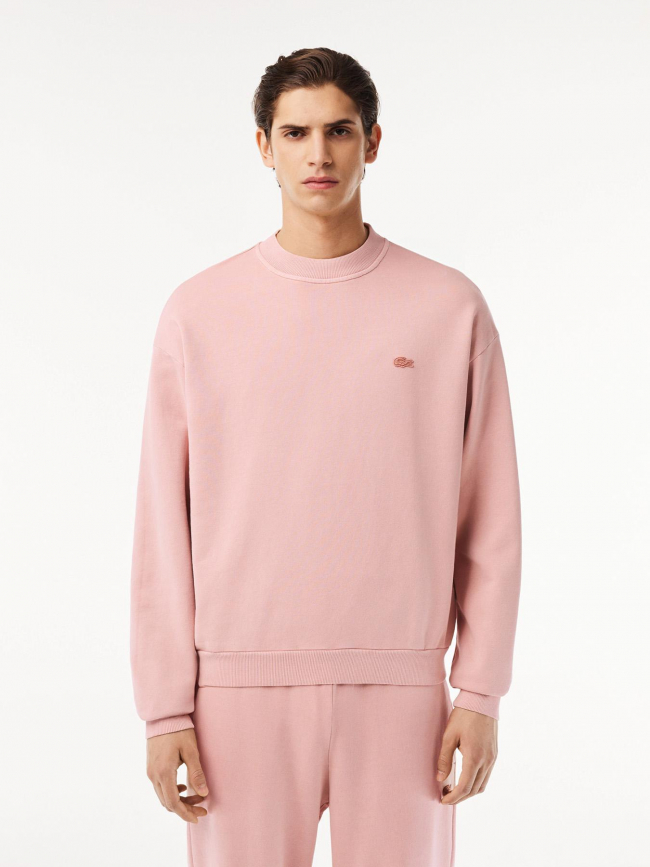 Sweatshirt effet vieillit rose homme - Lacoste