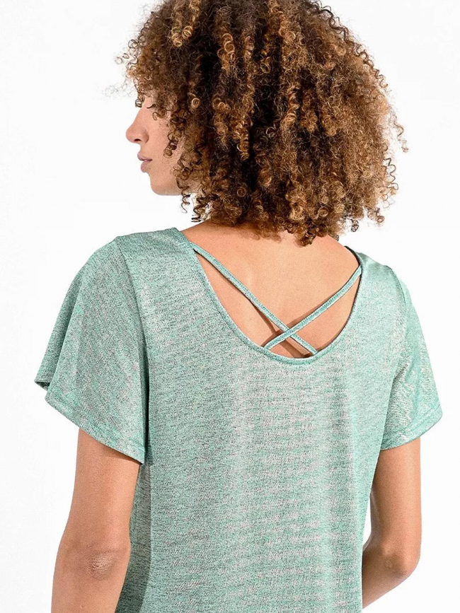 T-shirt fluide brillant vert femme - Molly Bracken