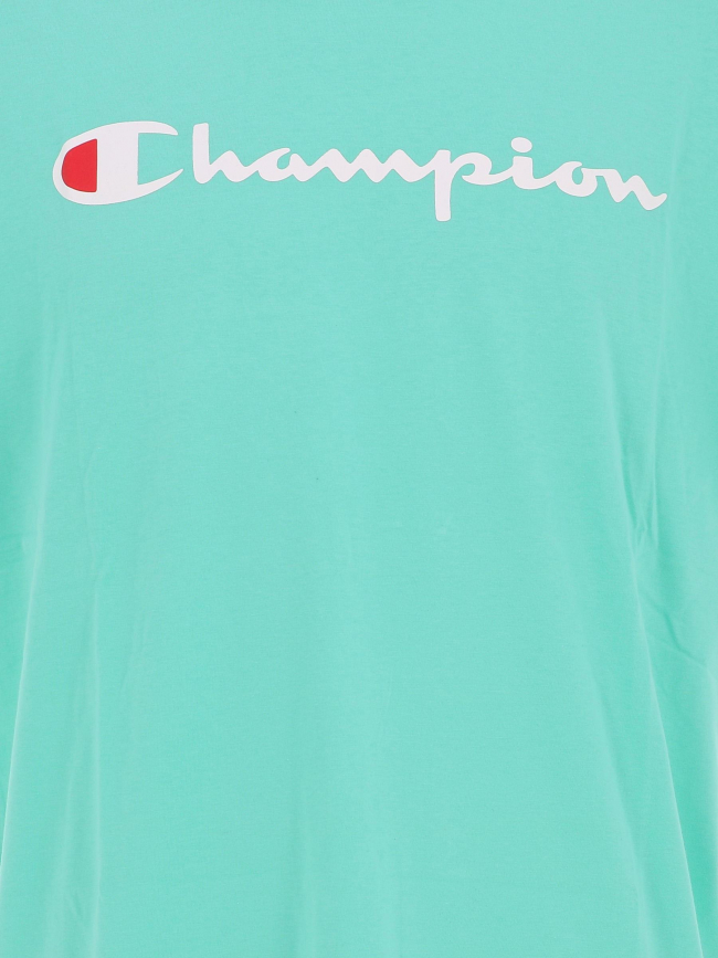 T-shirt crewneck logo  vert d'eau homme - Champion