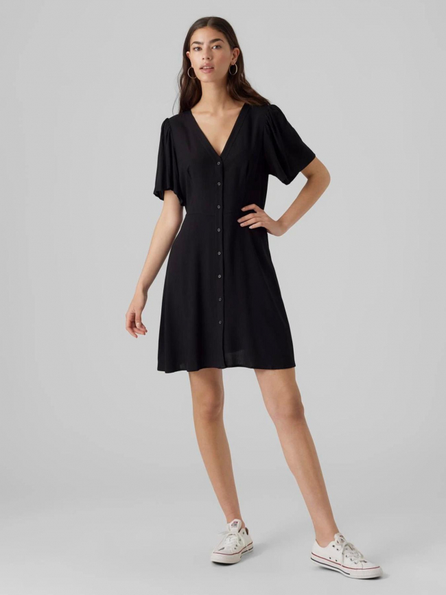 Robe courte boutonnée alba noir femme - Vero Moda