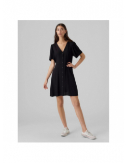 Robe courte boutonnée alba noir femme - Vero Moda