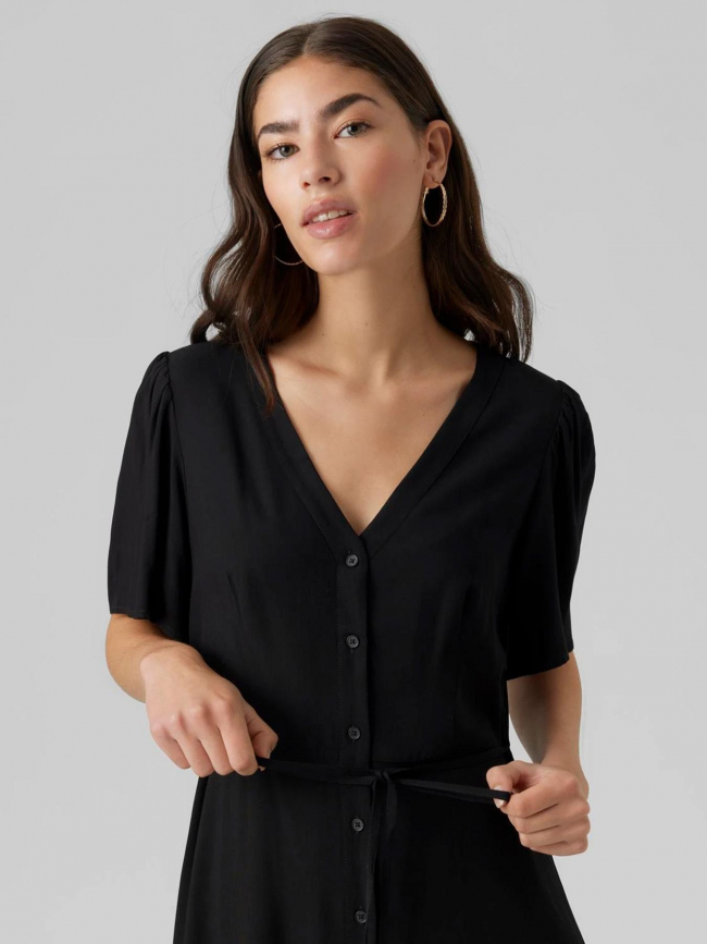 Robe courte boutonnée alba noir femme - Vero Moda