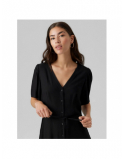 Robe courte boutonnée alba noir femme - Vero Moda