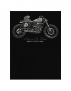 T-shirt manches courtes justin moto noir homme - Deeluxe