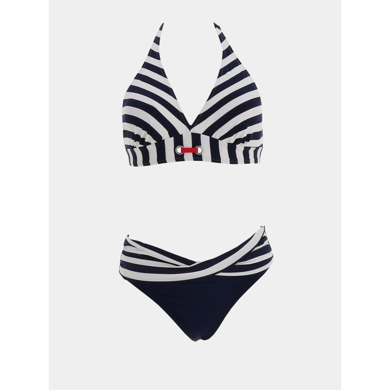 Maillot de bain 2 pièces rayé milly bleu femme - Grain De Sable