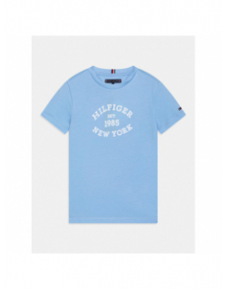 T-shirt monotype floc bleu ciel enfant - Tommy Hilfiger