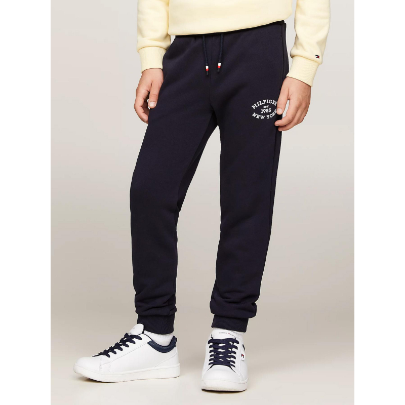Pantalon de Jogging monotype flock bleu marine enfant - Tommy Hilfiger