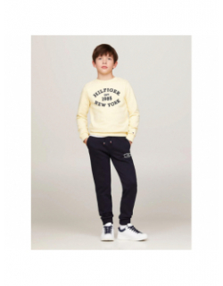Pantalon de Jogging monotype flock bleu marine enfant - Tommy Hilfiger