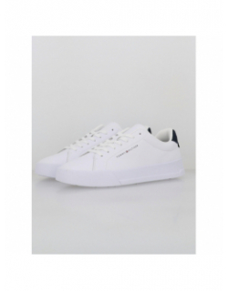 Baskets en cuir court blanc bleu homme - Tommy Hilfiger