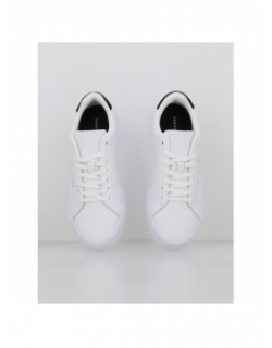 Baskets en cuir court blanc bleu homme - Tommy Hilfiger