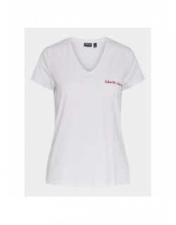 T-shirt liberté chérie blanc femme  - Pieces