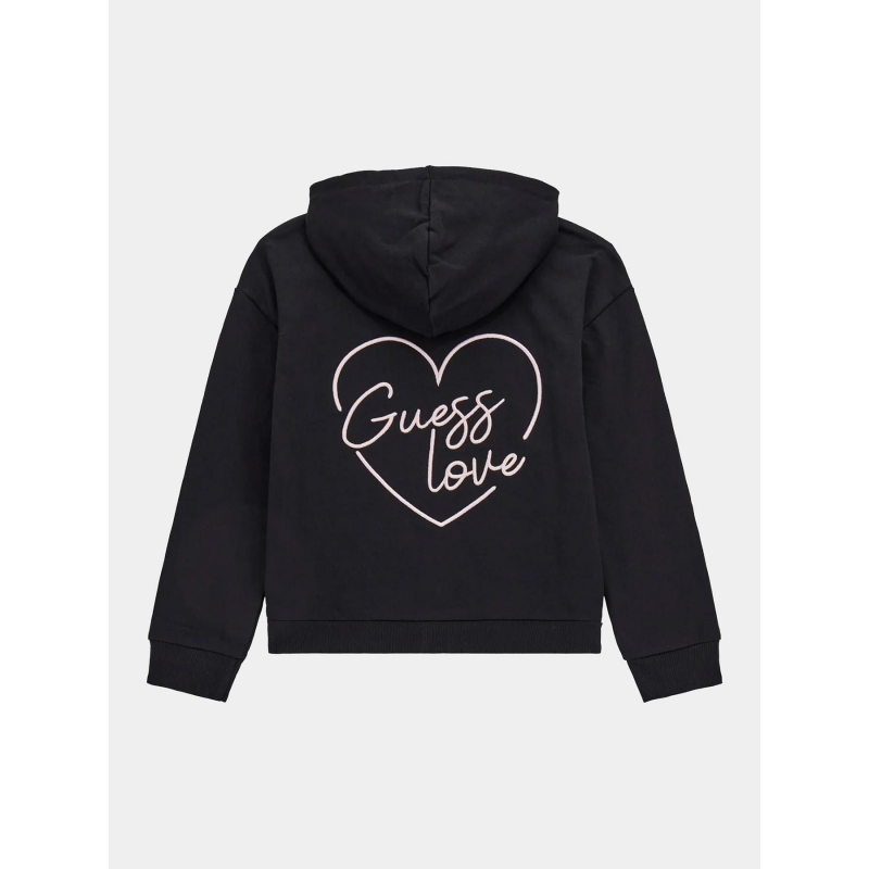 GUESS Sweat à Capuche Coton Bébé Fille - Fermeture Éclair, Logo Signature, Doux Et Confortable