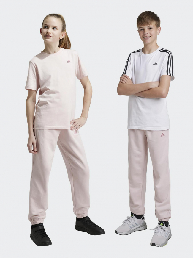 Pantalon de jogging uni logo rose enfant - Adidas