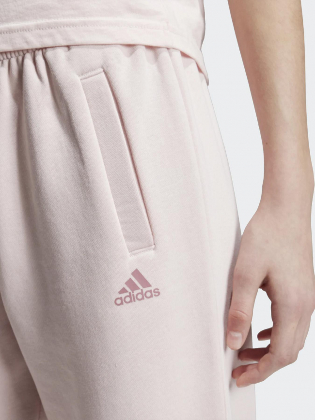 Pantalon de jogging uni logo rose enfant - Adidas