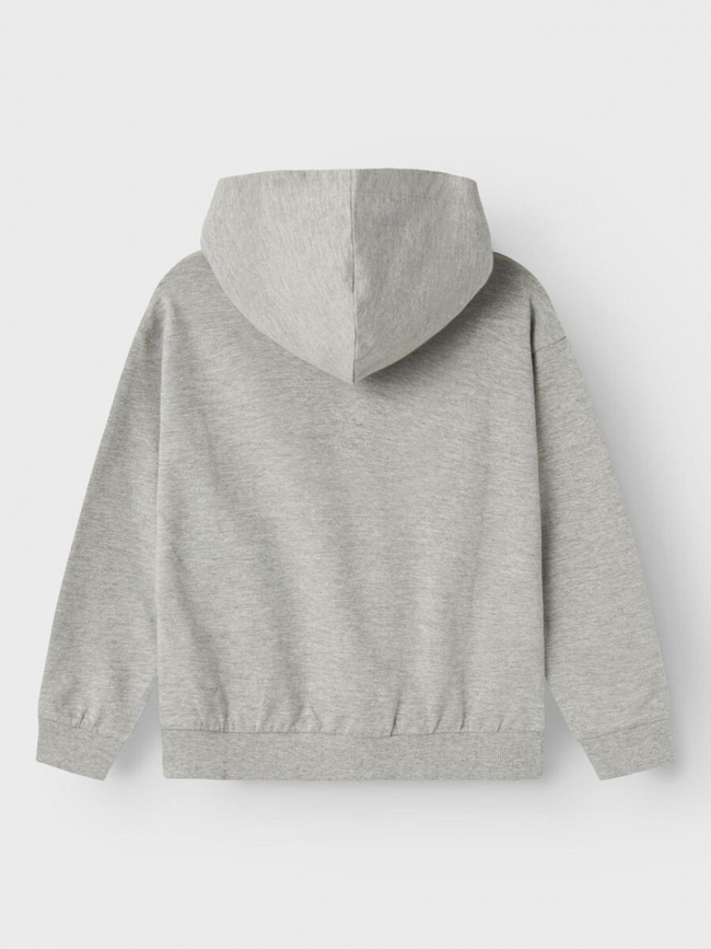 Sweat à capuche mercredi brillant gris enfant - Name It