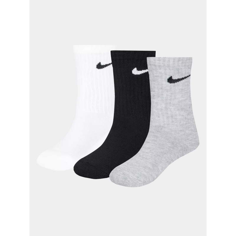 Pack 3 paires chaussettes basic noir blanc gris enfant - Nike