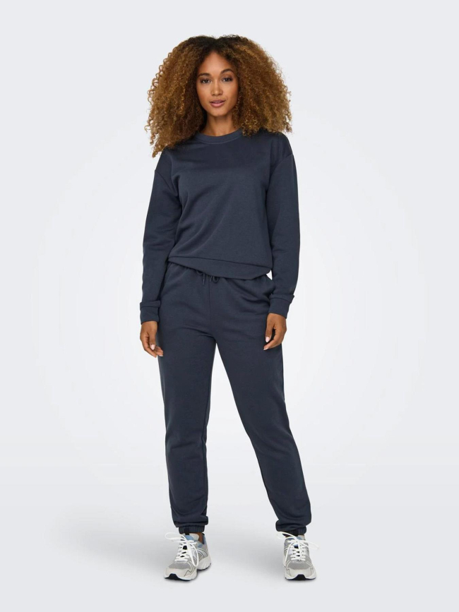Pantalon de Jogging uni comfort brush bleu marine femme - Only