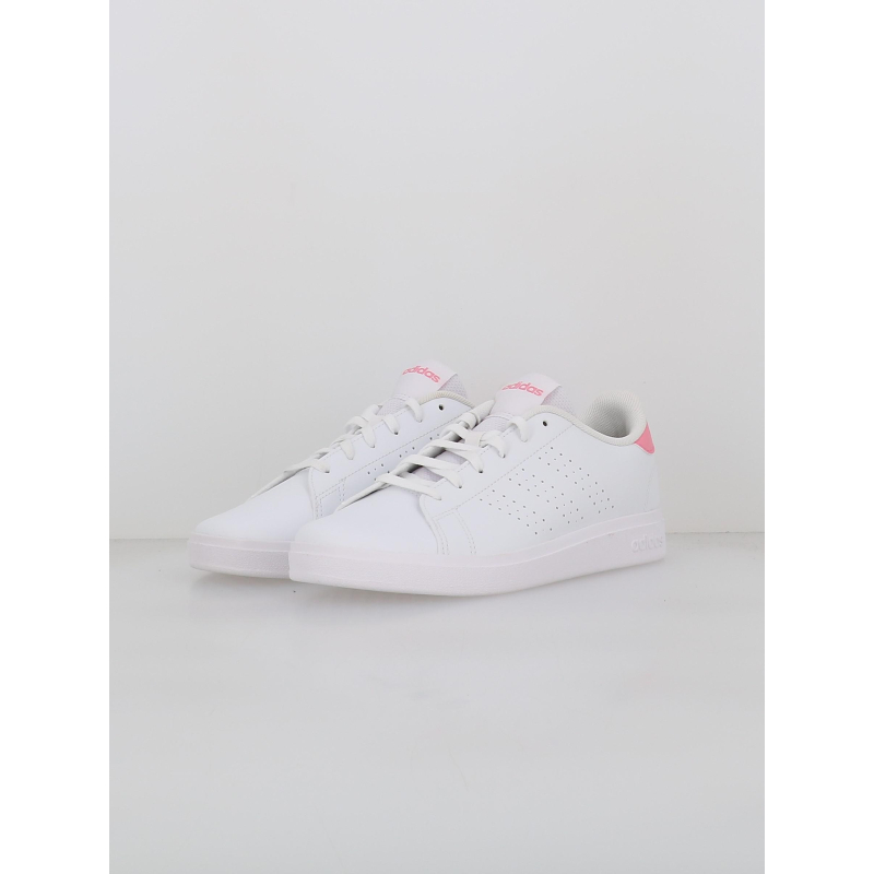 Baskets advantage base blanc rose fille Adidas wimod