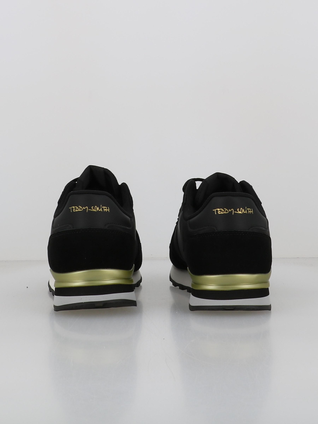 Baskets basses matelassées noir doré homme - Teddy Smith