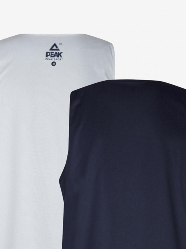 Maillot de basketball réversible bleu et blanc adulte - Peak