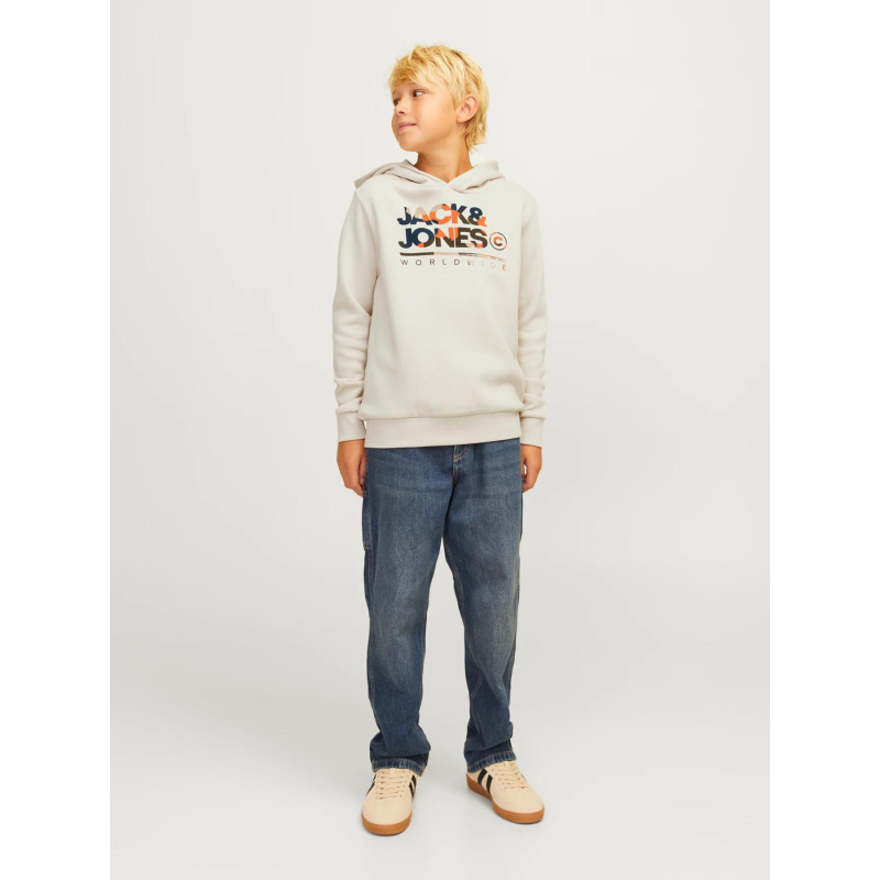 Sweat à capuche luke imprimé caouflage beige garçon - Jack & Jones