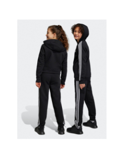 Pantalon de jogging 3 bandes uni noir blanc enfant - Adidas