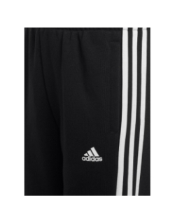 Pantalon de jogging 3 bandes uni noir blanc enfant - Adidas