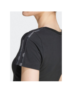 T-shirt crop camo 3S noir femme - Adidas