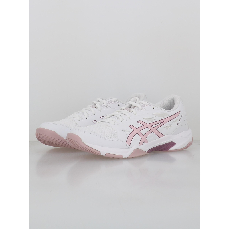 Chaussures de volleyball gel rocket 11 blanc rose femme Asics