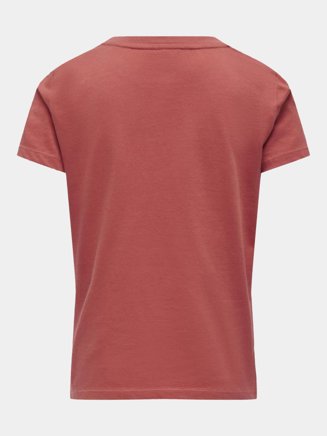 T-shirt col rond regular kogemma rouge fille - Only