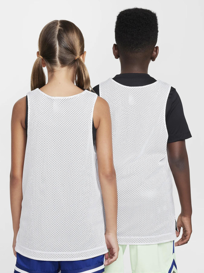 Maillot de basketball réversible dri-fit blanc et noir ado - Nike