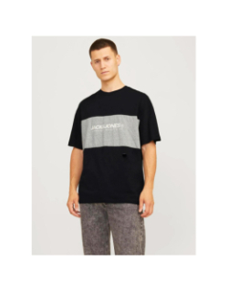 T-shirt logo col rond noir gris homme - Jack & Jones