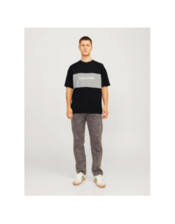 T-shirt logo col rond noir gris homme - Jack & Jones