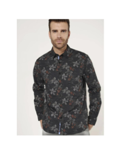 Chemise floral rickel noir homme - Le Temps Des Cerises