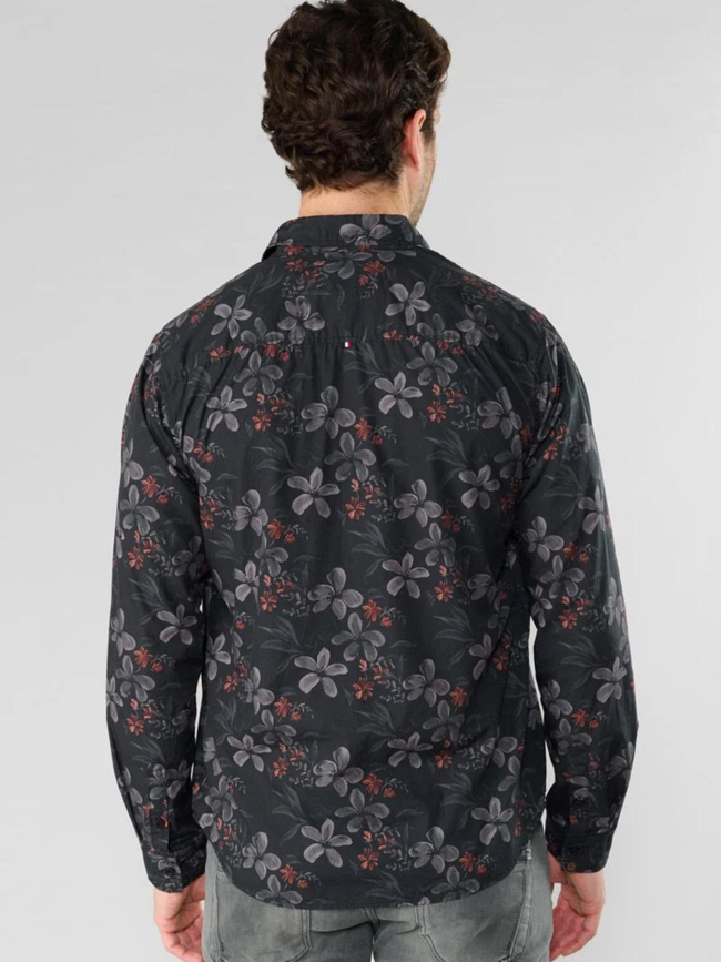 Chemise floral rickel noir homme - Le Temps Des Cerises