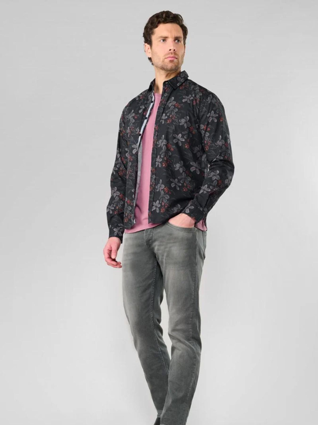 Chemise floral rickel noir homme - Le Temps Des Cerises