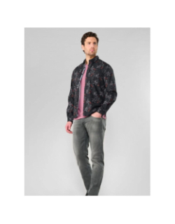 Chemise floral rickel noir homme - Le Temps Des Cerises