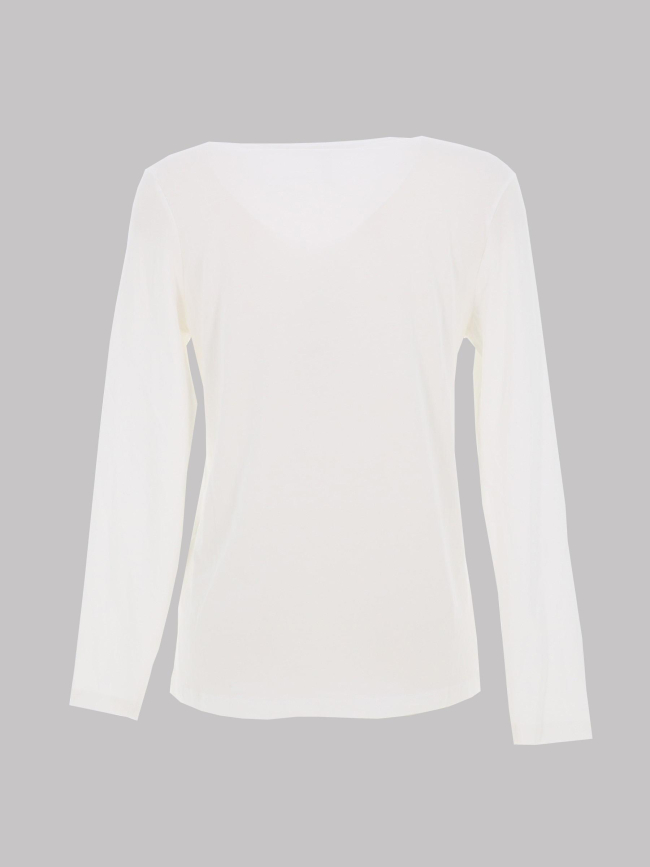T shirt manche longue col en v noomi blanc femme - Only