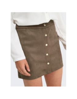Jupe courte boutonné onlangaline marron femme - Only