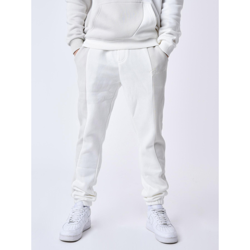 Pantalon de Jogging logo brodé bicolore blanc et gris homme - Project X Paris