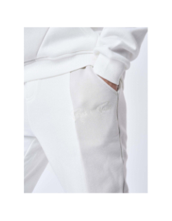Pantalon de Jogging logo brodé bicolore blanc et gris homme - Project X Paris